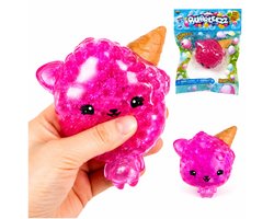 Squishy speelgoed - Bubbleezz Penny Purrpopz Ijsje 12 cm - Roze Mega Knijpbal met Charm