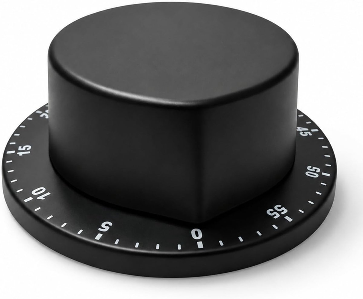 Keukentimer, mechanisch, geen batterijen nodig, mechanische keukenwekker met roestvrijstalen behuizing, keukenklok - ShopVlot