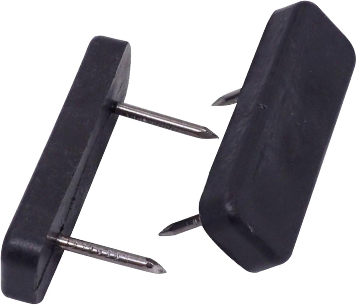 SKIR'CO 8 pieces, black plastic furniture legs, 45 x 15 mm, rectangular furniture sliders with steel nails, small - ShopVlot