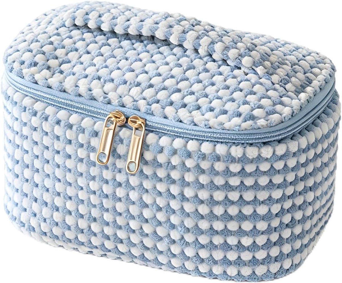 Make-uptas voor op reis, klein, grote capaciteit, make-uptas voor handtas, corduroy make-uptas voor dames - ShopVlot