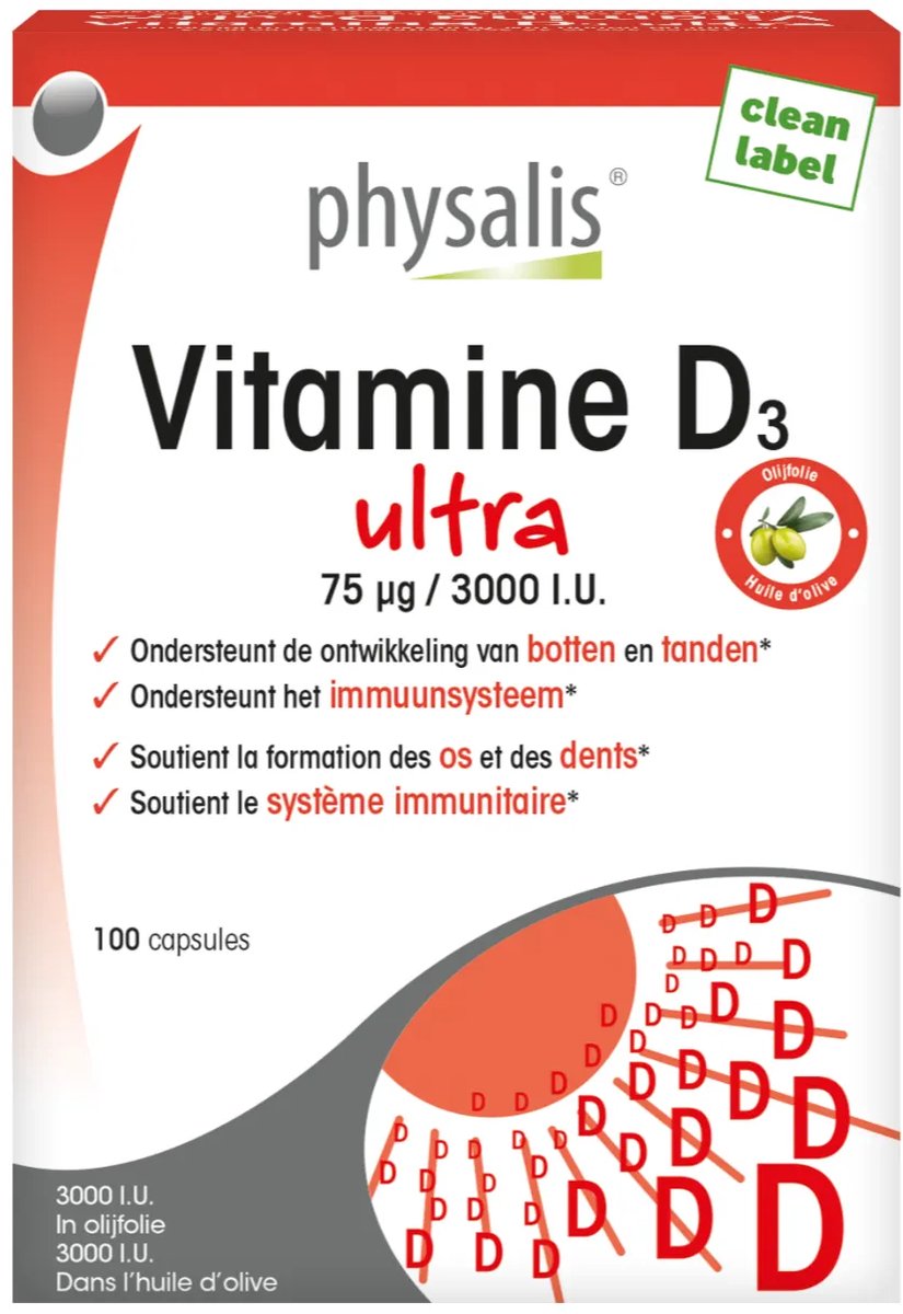 Physalis Vitamine D3 Ultra 100 capsules