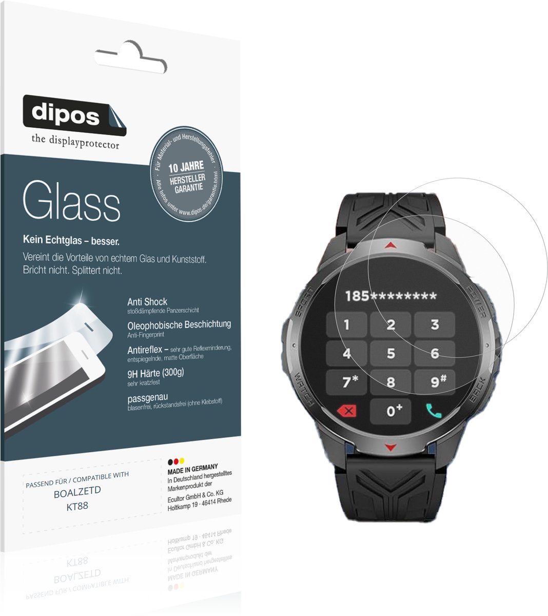 dipos – 2x Matte Pantserfolie geschikt voor BOALZETD KT88 | 9H Screenprotector