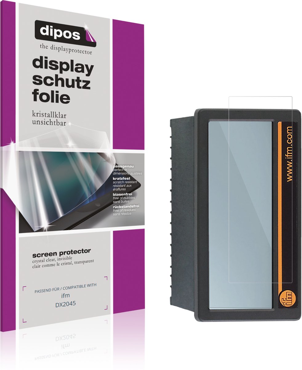 dipos – 2x Beschermfolie geschikt voor ifm DX2045 | Krasbestendige & heldere Screenprotector Ultra-Thin