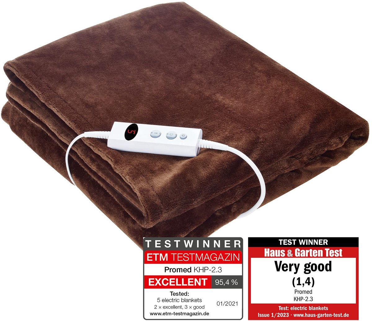Elektrische Verwarmingsdeken XXL 180 x 130 cm - Zachte Flanellen Fleece Deken met 10 Temperatuurstanden - 150W Warmtedeken met Timer tot 9 Uur en Oververhittingsbeveiliging - Comfortabele Knuffeldeken voor Bank, Bed en Koude Avonden