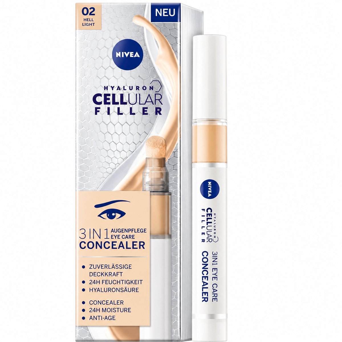 Bol.com NIVEA Cellular Filler 3 in 1 oogconcealermake-up 4 ml aanbieding