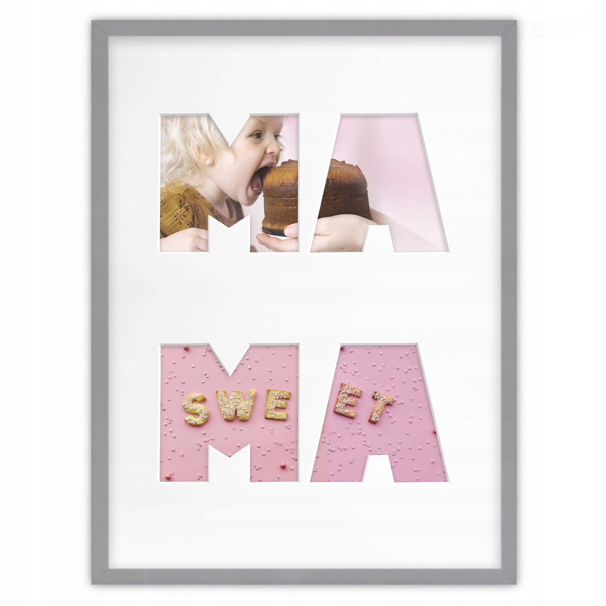 Grijze Houten Fotolijst 30x40 cm voor 4 Foto's - Cadeau Idee