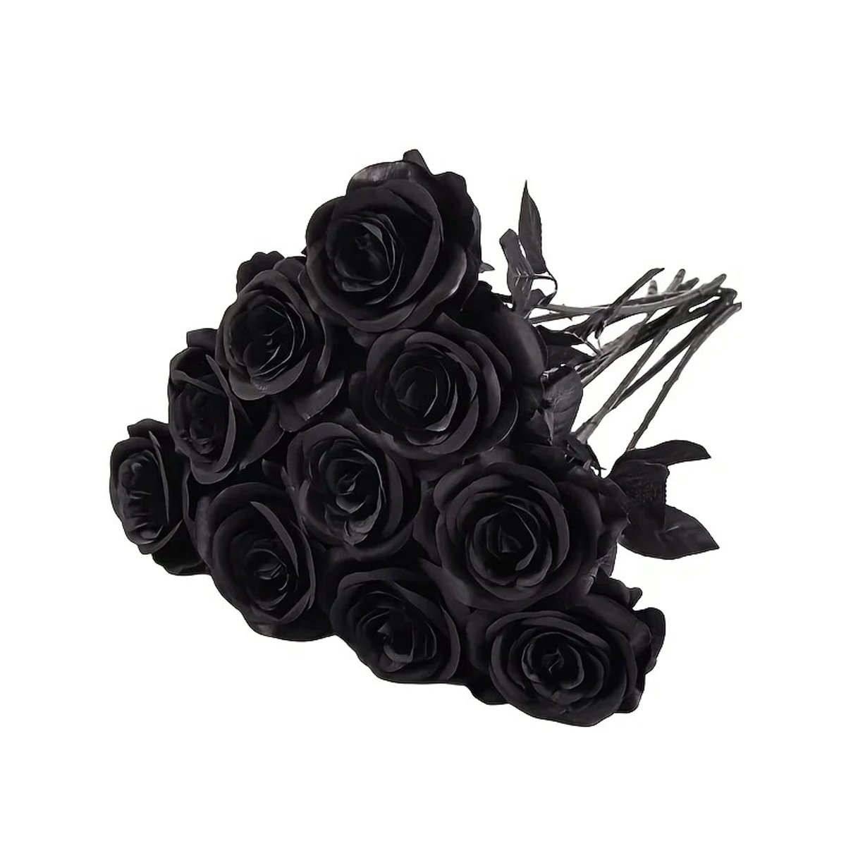 ArtiZo nep bloemen - 10 rozen kunststof - halloween - lange steel - tafel decoratie - 36 x 7 cm - onderhoudsvrij