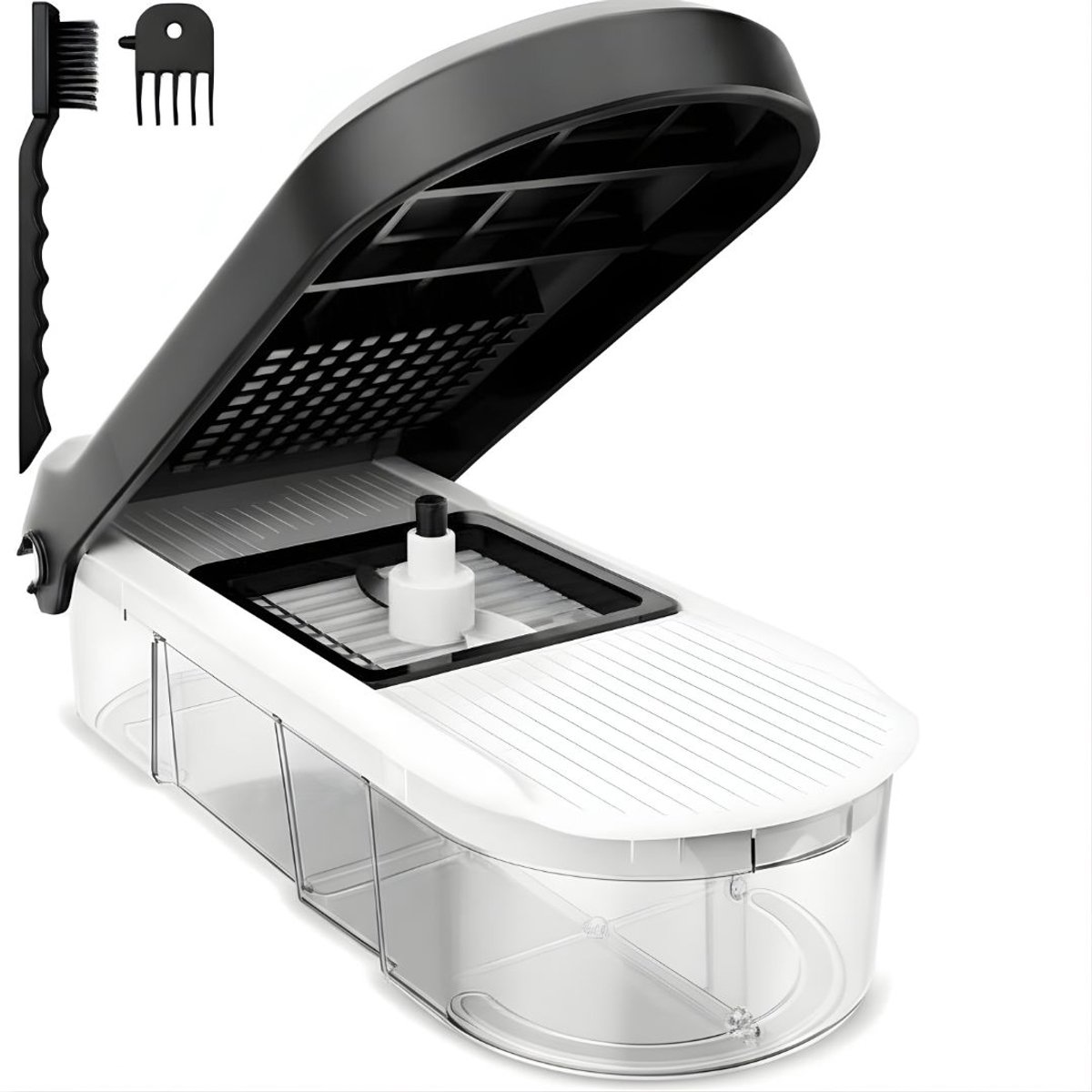 KIRA® Mandoline - Multi Groentesnijder Handmatig - Handmatige Groentesnijder - Wit - 26cm x 13cm x 9cm