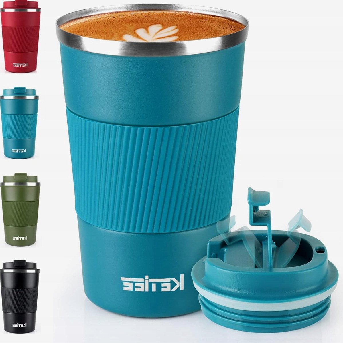 Blauwe RVS Thermosbeker 380ml - Lekvrij & Duurzaam