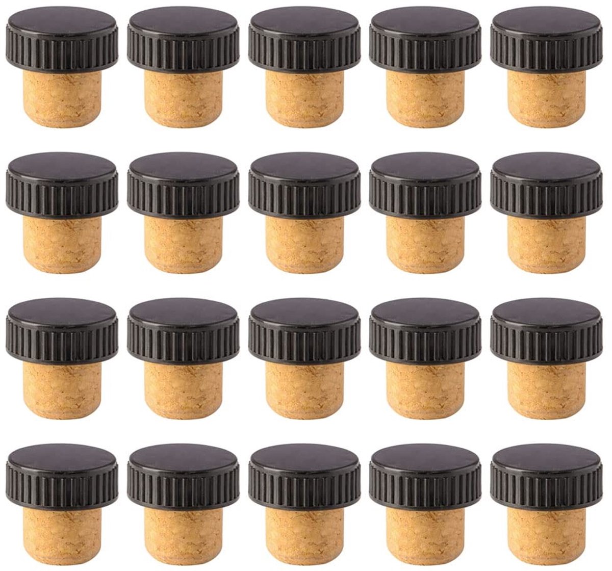 Solidchoice - Set van 20 Natuurlijke Houten Kurken voor Flessen
