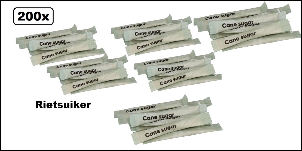 200x Rietsuiker sticks 4 gram - suiker riet koffie thee drinken festival suikersticks school duurzaam