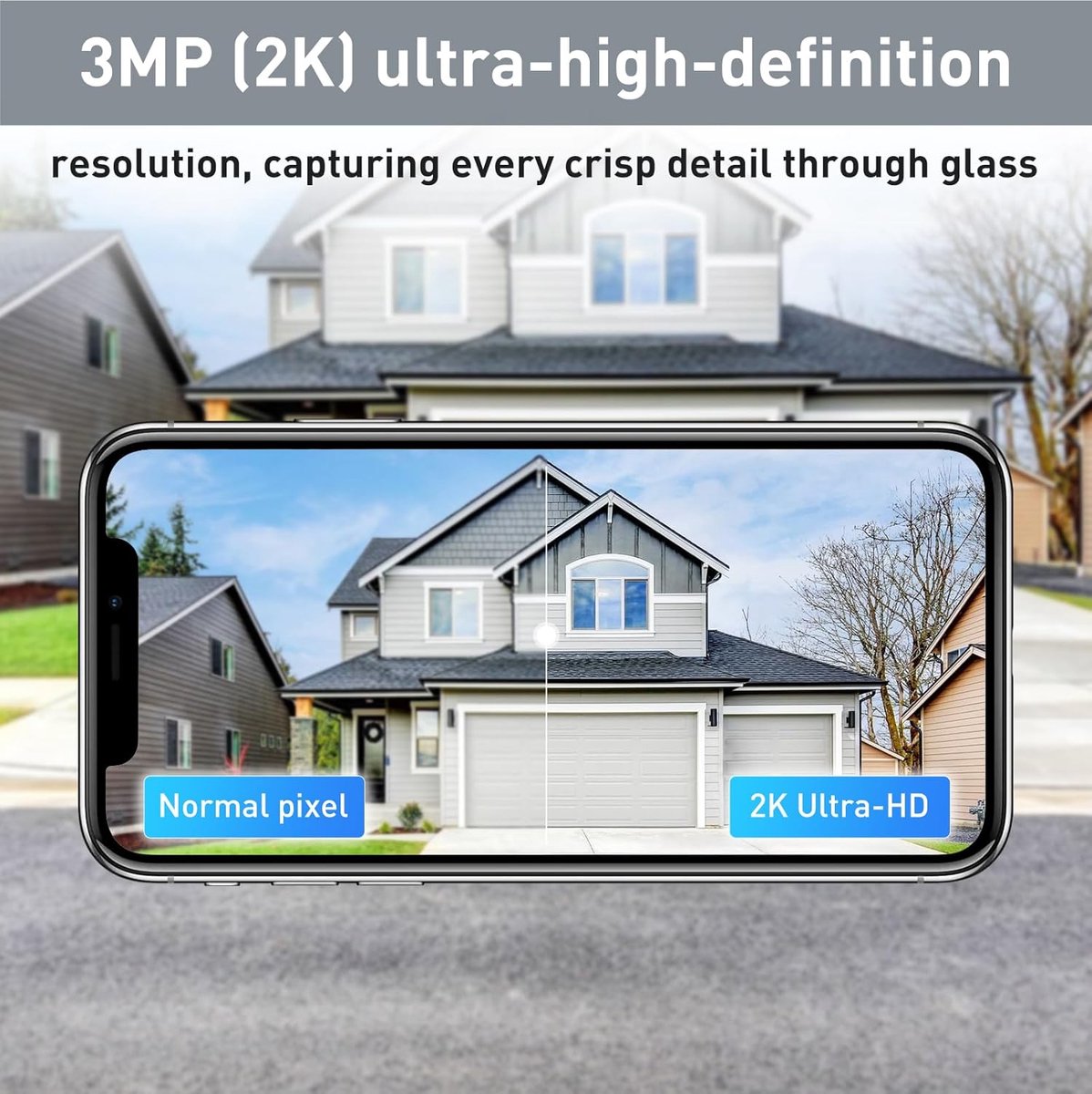 3MP 2K raamcamera voor binnen, bewakingscamera met KI-personen - ShopVlot