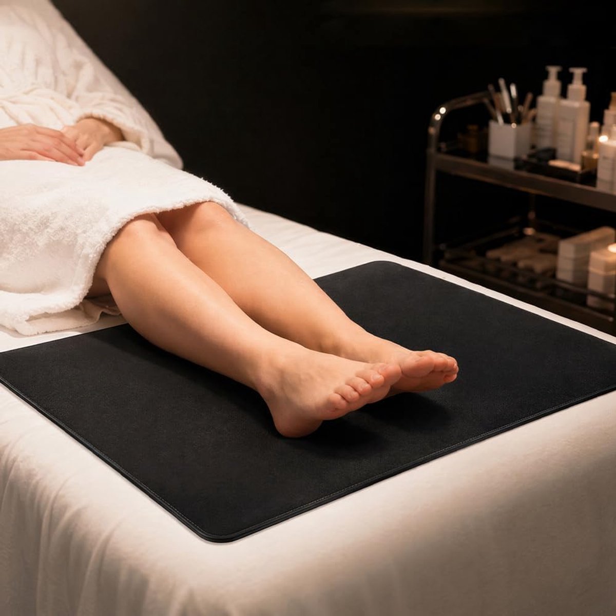 RANJIMA Hygiënische voetsteun voor massage en cosmetica, 60 x 40 cm, transparante pvc-beschermmat, voetsteun pvc - ShopVlot