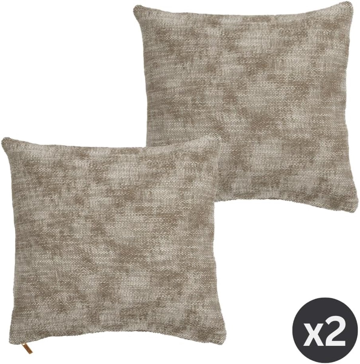 Tiseco - Kussen (gevuld) COTTON MELANGE - SET/2-45x45 cm - Taupe - ShopVlot