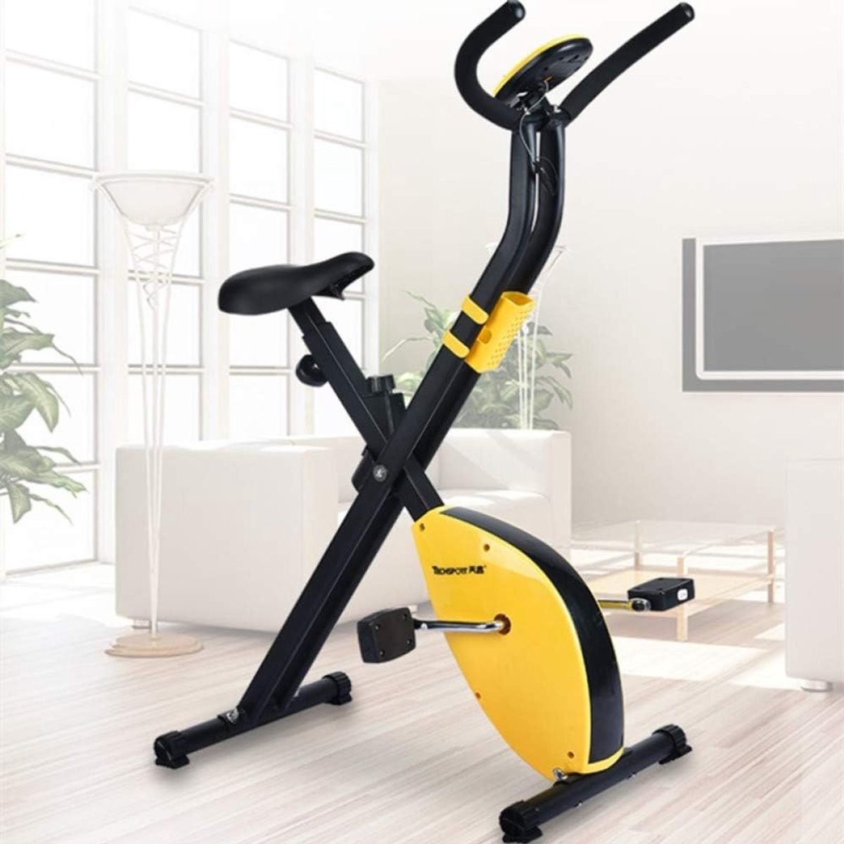 Mini indoor bike, quiet bike with electronic display, foldable weight loss exercise bike - ShopVlot