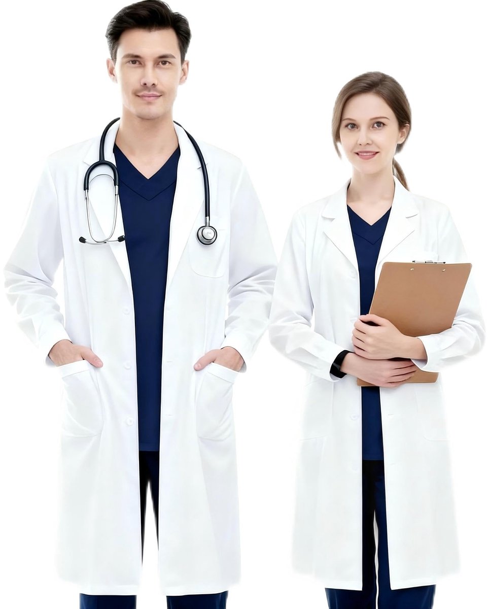 MINGHAM Laboratoriumjas voor dames en heren, laboratoriumjas, werkkleding, beschermende kleding voor laboratorium - ShopVlot