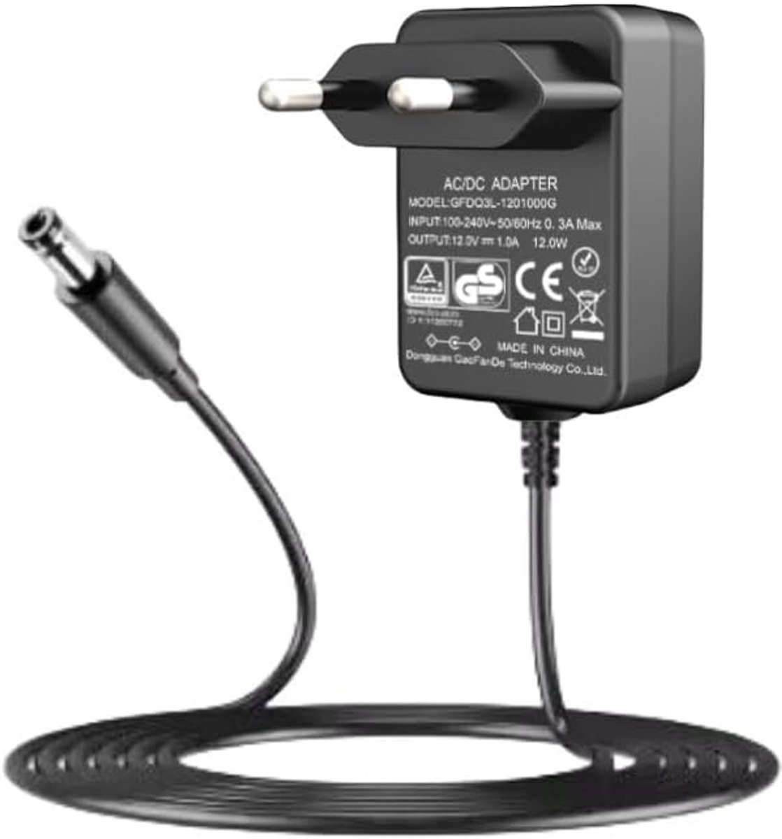 12V 1A AC Power Supply Charging Cable for LED Strip / LED Lamp / LED String 5.5mm x 2.1mm DC Jack (1.5m) - ShopVlot