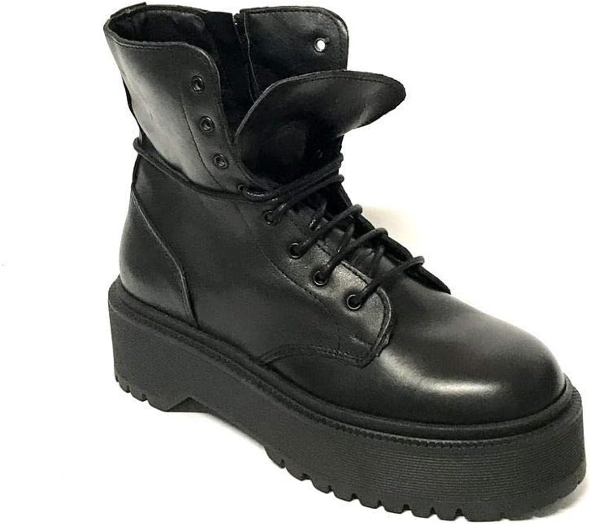 shoe cabinet, laces, genuine leather, black Made in Italy, Black. - ShopVlot