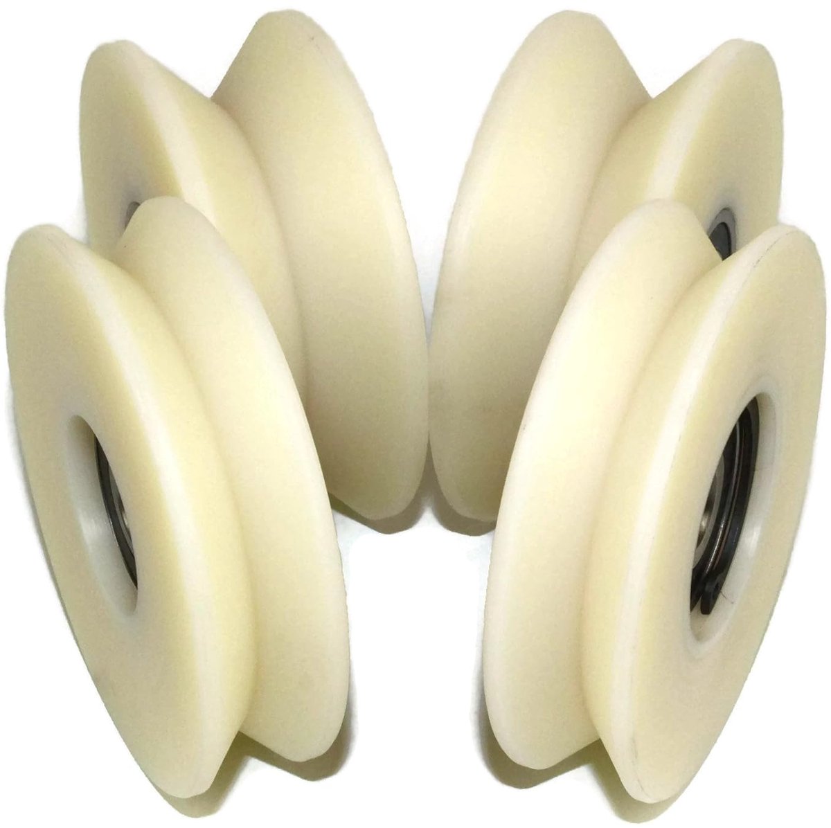 V80-20-10 Set of 4 Polyamide Nylon Pulleys with V-Groove 90° Sliding Gate Wheel, Made in the EU - ShopVlot