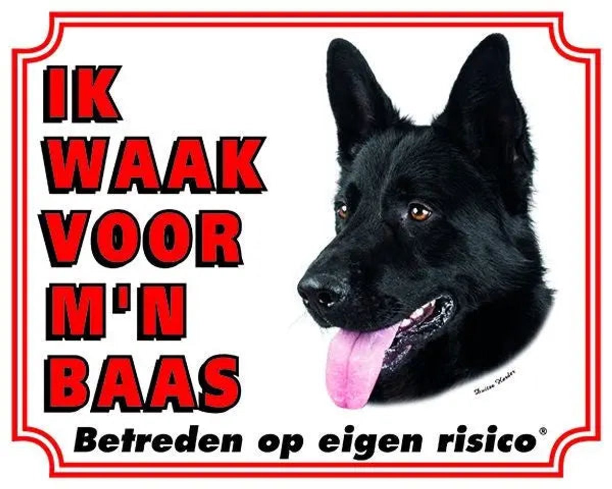 Bol.com Duitse Herder Zwart Waakbord - Ik waak voor mijn baas aanbieding