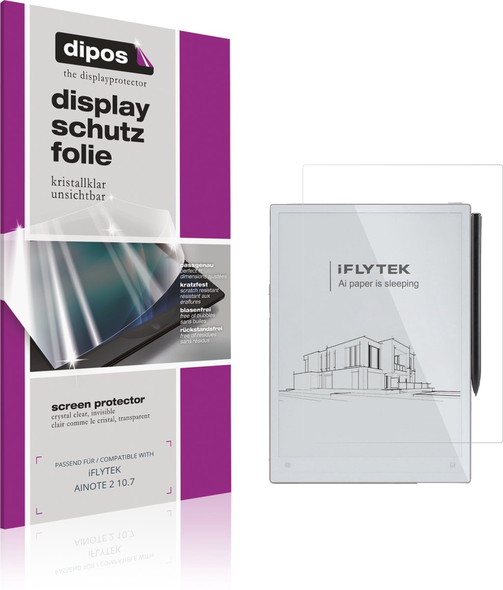 dipos – 2x Beschermfolie geschikt voor iFLYTEK AINOTE 2 10.7 | Krasbestendige & heldere Screenprotector Ultra-Thin