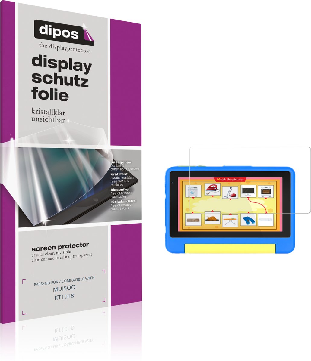 dipos – 2x Beschermfolie geschikt voor MUISOO KT1018 | Krasbestendige & heldere Screenprotector Ultra-Thin