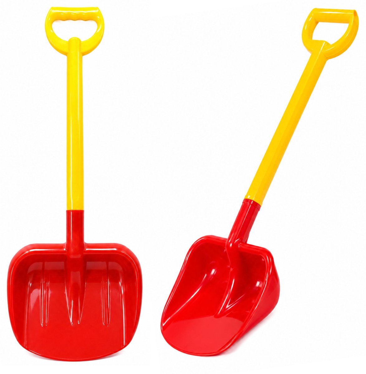 Grote kinderzandschep 63 cm rood en geel