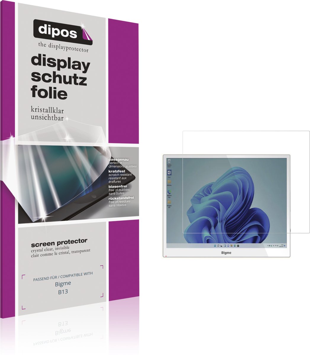 dipos – 2x Beschermfolie geschikt voor Bigme B13 | Krasbestendige & heldere Screenprotector Ultra-Thin