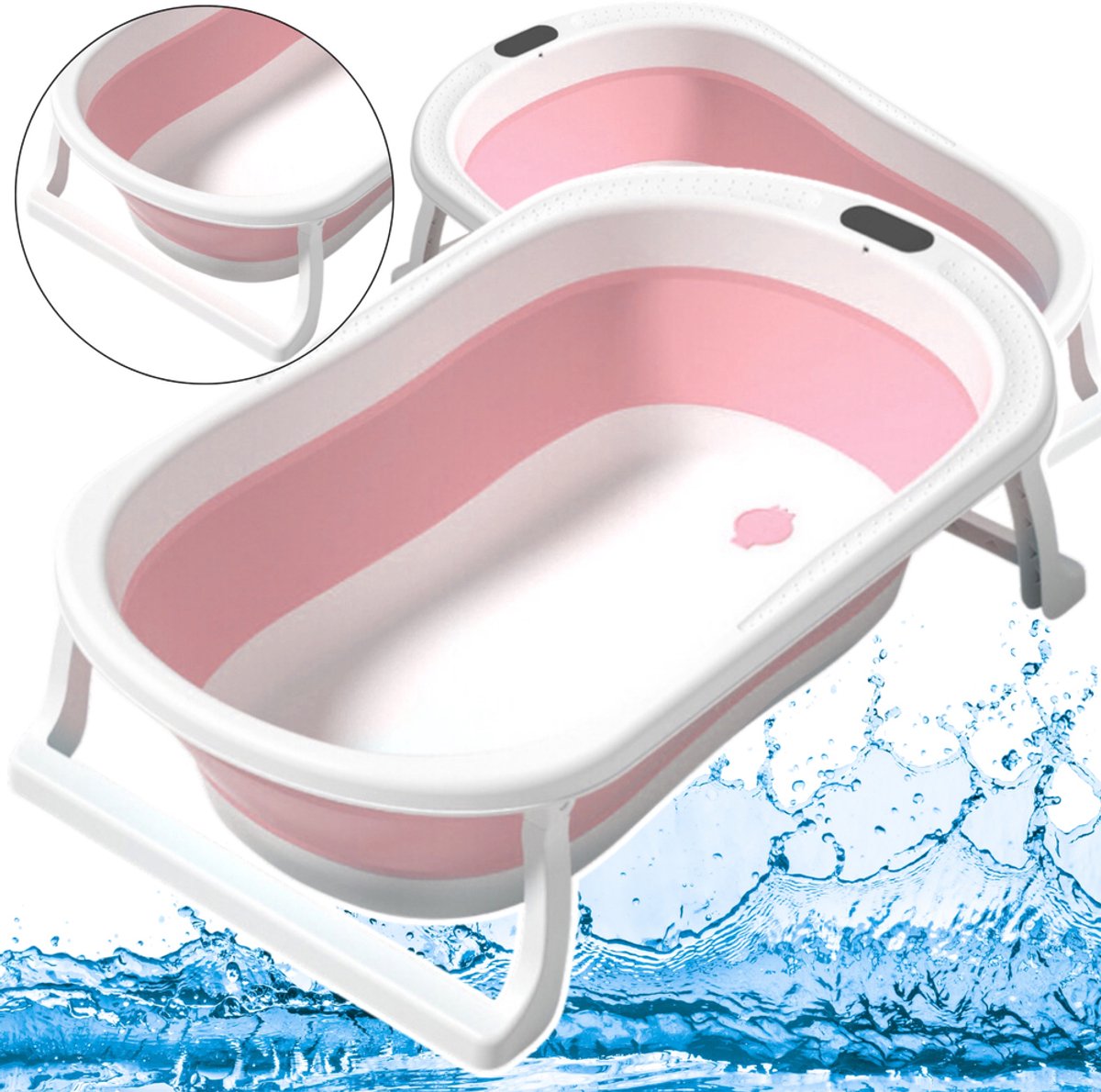 Ruimtebesparend Opvouwbaar Babybad - Roze - Compact Opbergbaar