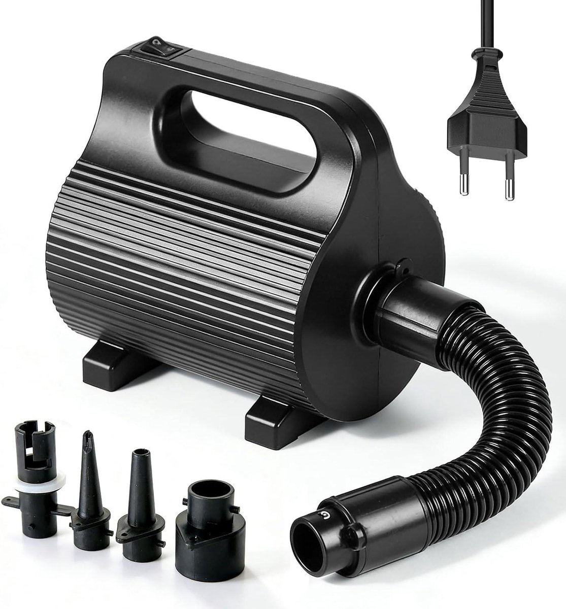 Elektrische Luchtpomp - Luchtbed Pomp - Snel Opblazen - Krachtige 600W Motor - 1100 l/min - Zwart