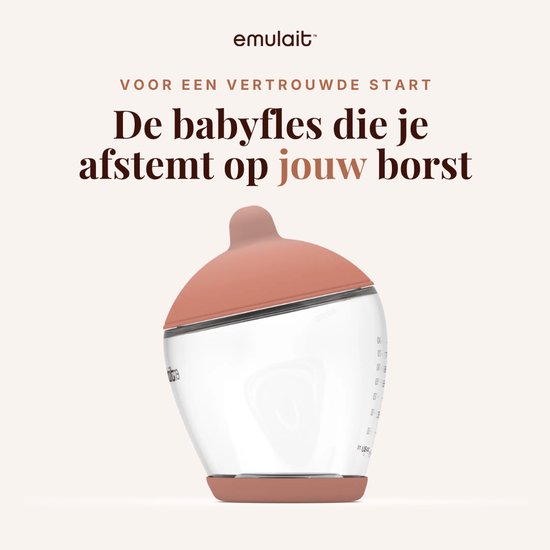 Emulait Classic Babyfles - responsief voeden - anti-koliek - borstvormig - 240 ml - kleur: Medium - maat: 2 — afbeelding 4