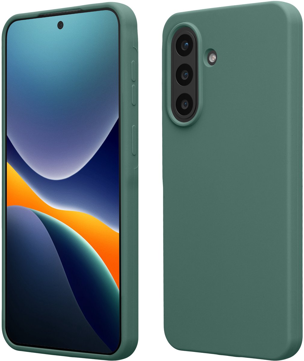 kwmobile telefoonhoesje geschikt voor Samsung Galaxy A57 5G - Hoesje met siliconen coating - Smartphone case in dennengroen