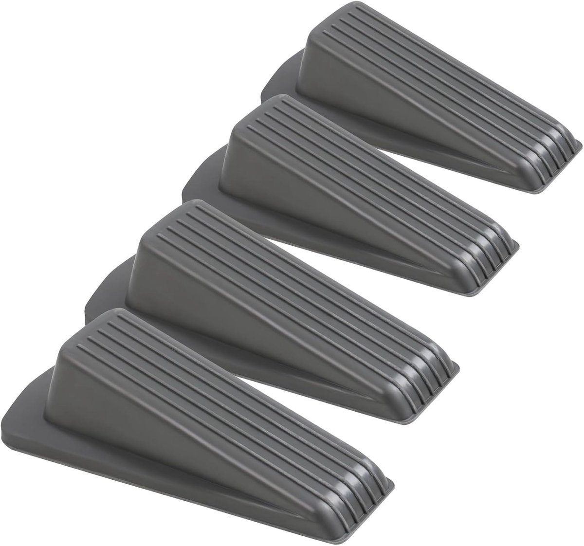 Deurstoppers Set - Deurwiggen Rubber - Deuren Open Houden - Antislip Ontwerp - 122 cm - Grijs