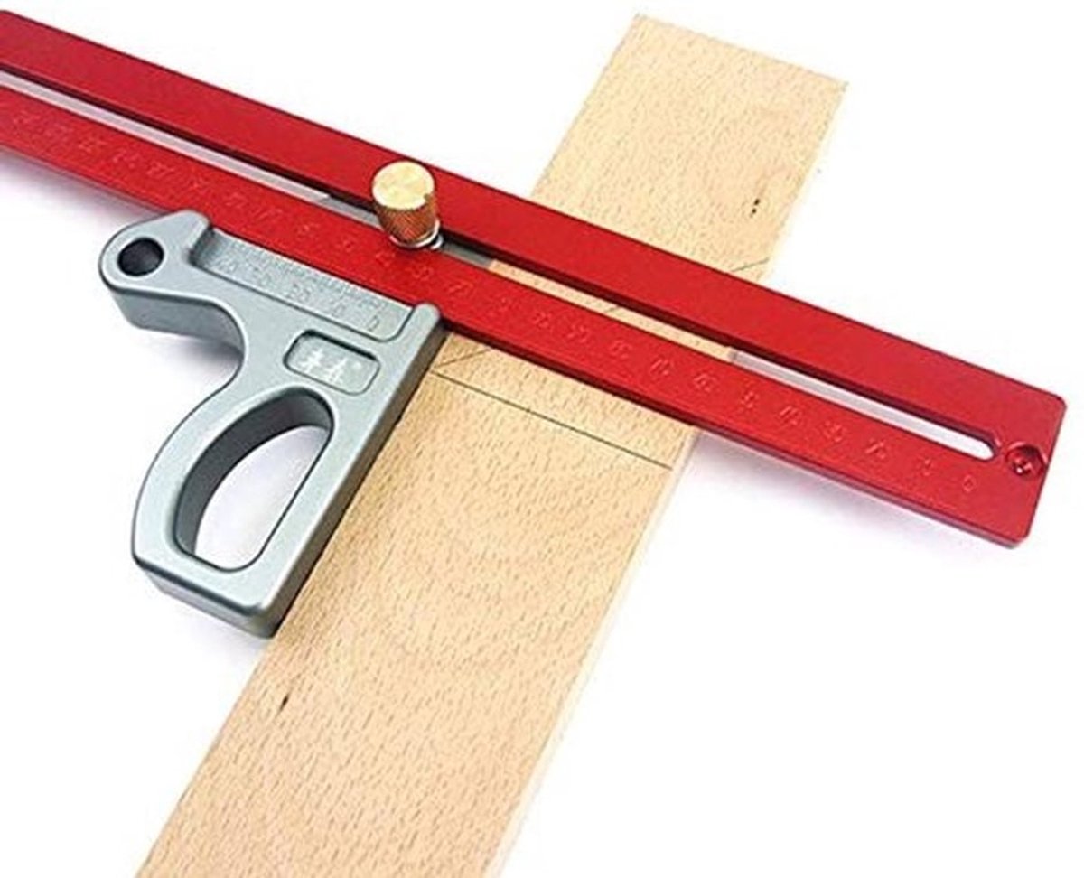 Hoektool 45/90 Graden - Liniaal - Meetgereedschap - Houtbewerking - Aluminiumlegering - Lichtgewicht en sterk - Meetlat