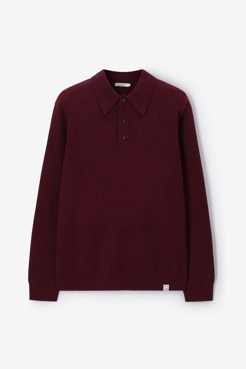 Sissy-Boy - Donkerrode polo trui