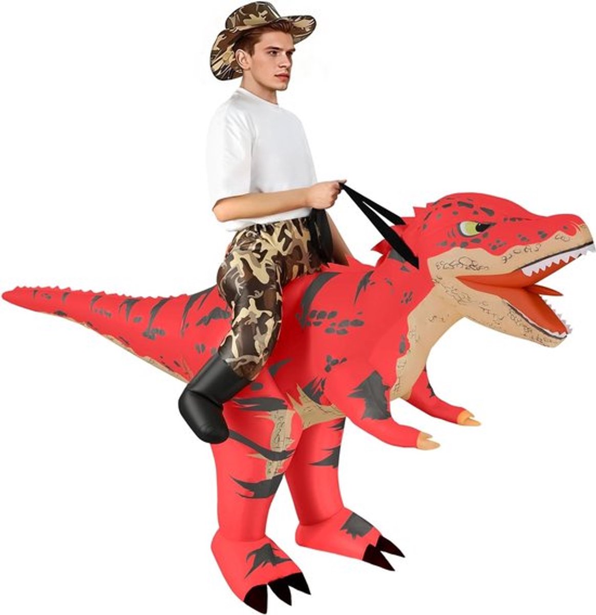 Opblaasbaar T-Rex Kostuum voor Feestjes, Carnavals en Halloween - Inclusief Inflatiesysteem en Leuk Cadeau voor Verjaardagen