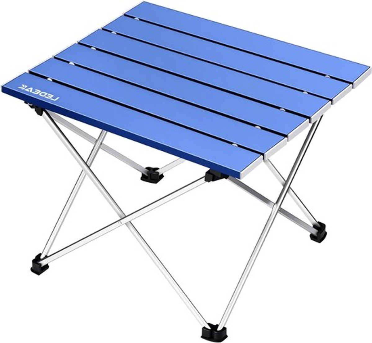 Lichtgewicht opvouwbare campingtafel met aluminium tafelblad en draagtas, ideaal voor buitenactiviteiten zoals picknicken, koken en vissen