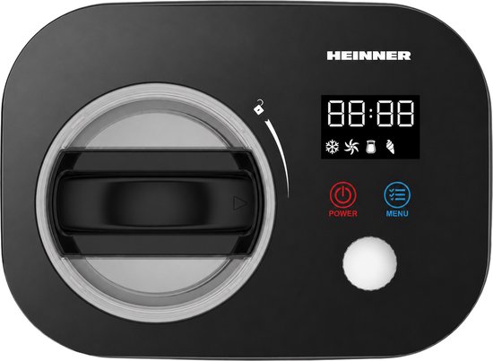Heinner IJsmachine - 100 W - 1 L - Ingebouwde Compressor - LED-display - Touchbediening & Draaiknop - IJs-, Yoghurt-, Meng- & Koelfunctie - Uitneembare IJskom - Zwart van Heinner — afbeelding 2
