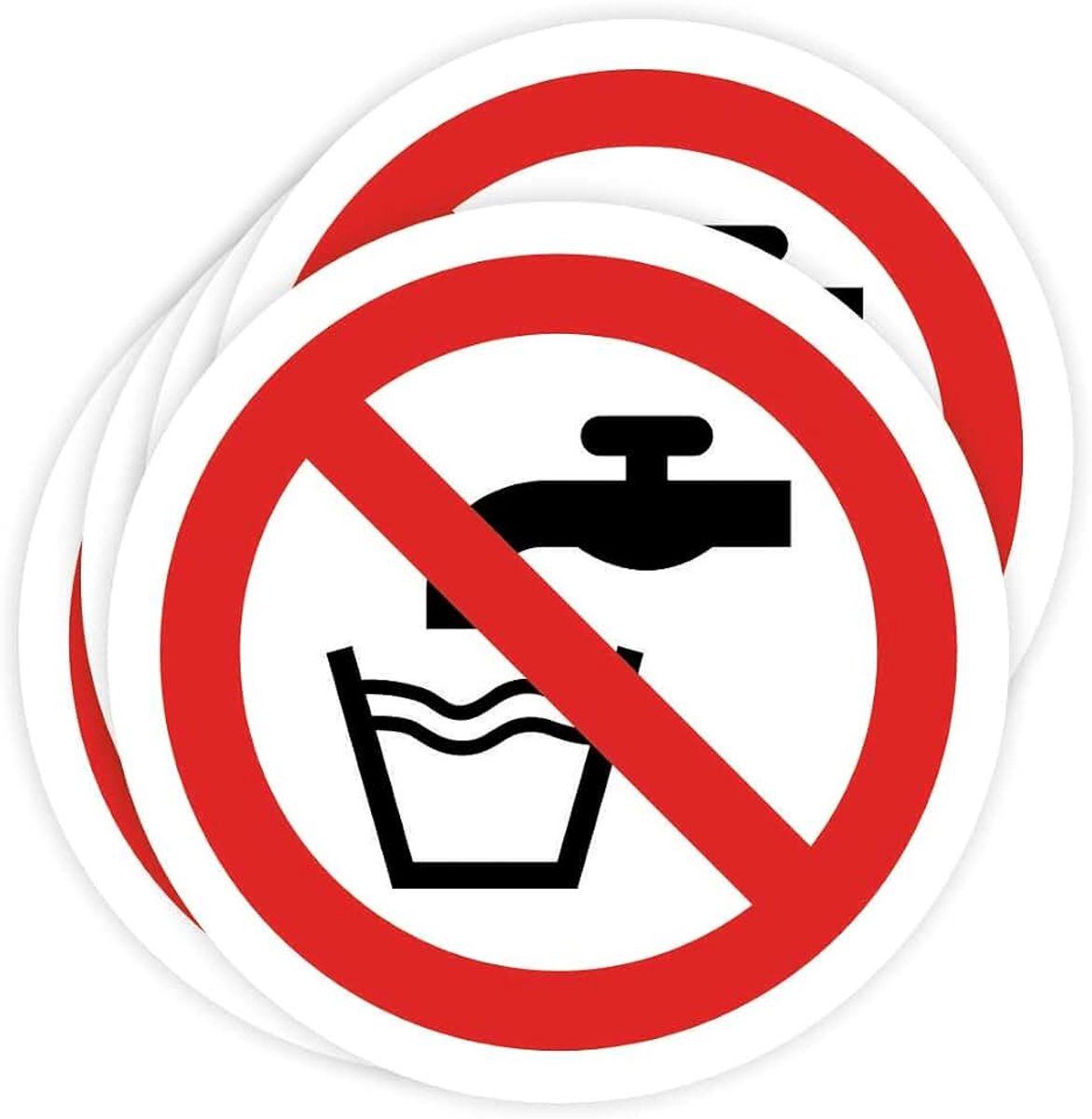 Verboden 5 stuks stickers 14 cm verbodsbord industrieel laboratoriumbord (14 cm, niet drinkbaar)