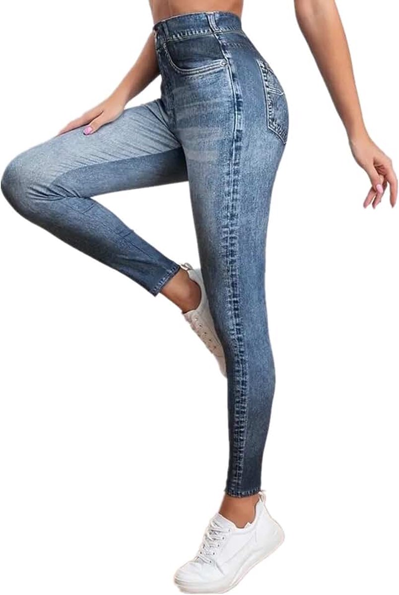 Leggings hoge taille jeggings elastische jeans vrouwen lange skinny broek treggings yogabroek fitnessbroek S-2XL