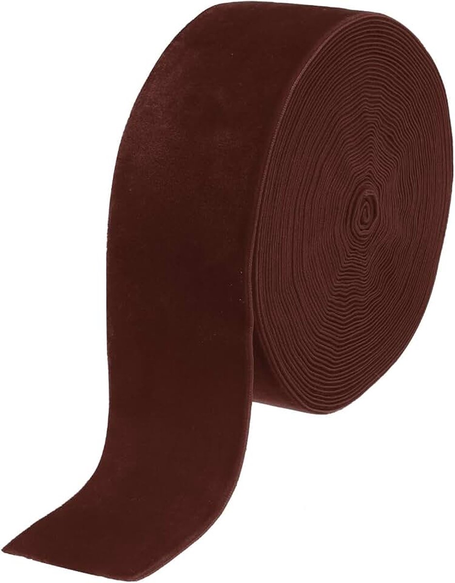 Fluwelen lint 5 cm x 10 Iarden enkel gezicht spoel fluweel zijde voor DIY boeket handwerk geschenkverpakking bruiloft party bruin