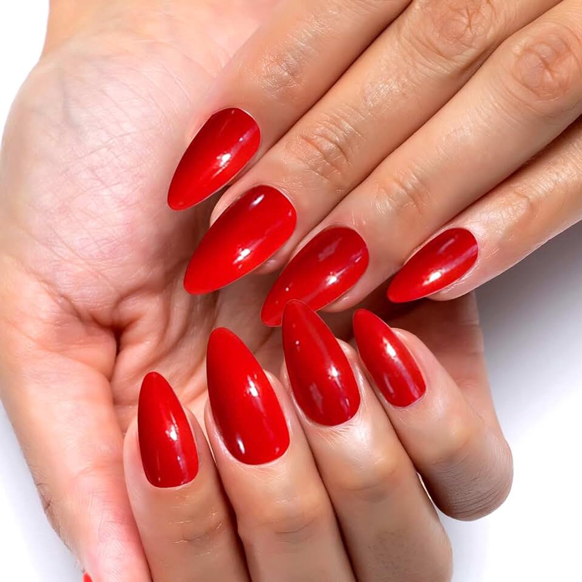 15 maten-30 stuks pers op nagelskit | Klassieke rode nagels Press Ons | Ondoorzichtige koele toon korte amandel-kunstnagels | Herbruikbare plaknagels voor dames dagelijkse doe-het-zelf