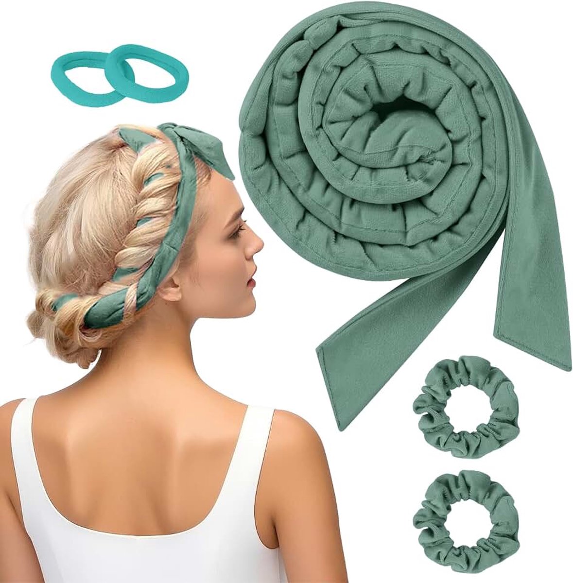 Sans Chaleur, 5 stuks warmtevrije krulband, set krulspelden voor haar, zachte slaapkrulspelden voor medium en lang haar