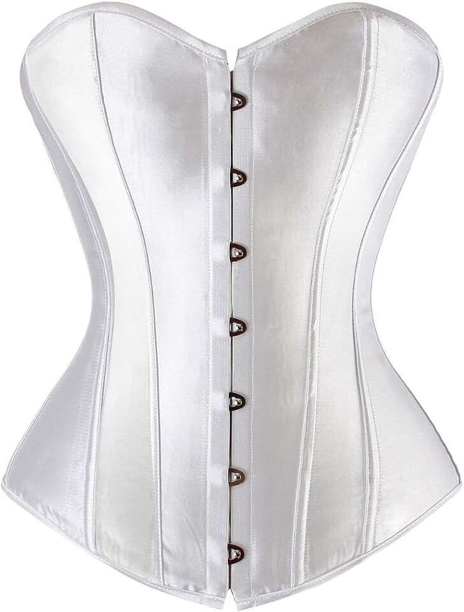 Sweetheart Overbuste Satijnen Kanten Bustier met Korset