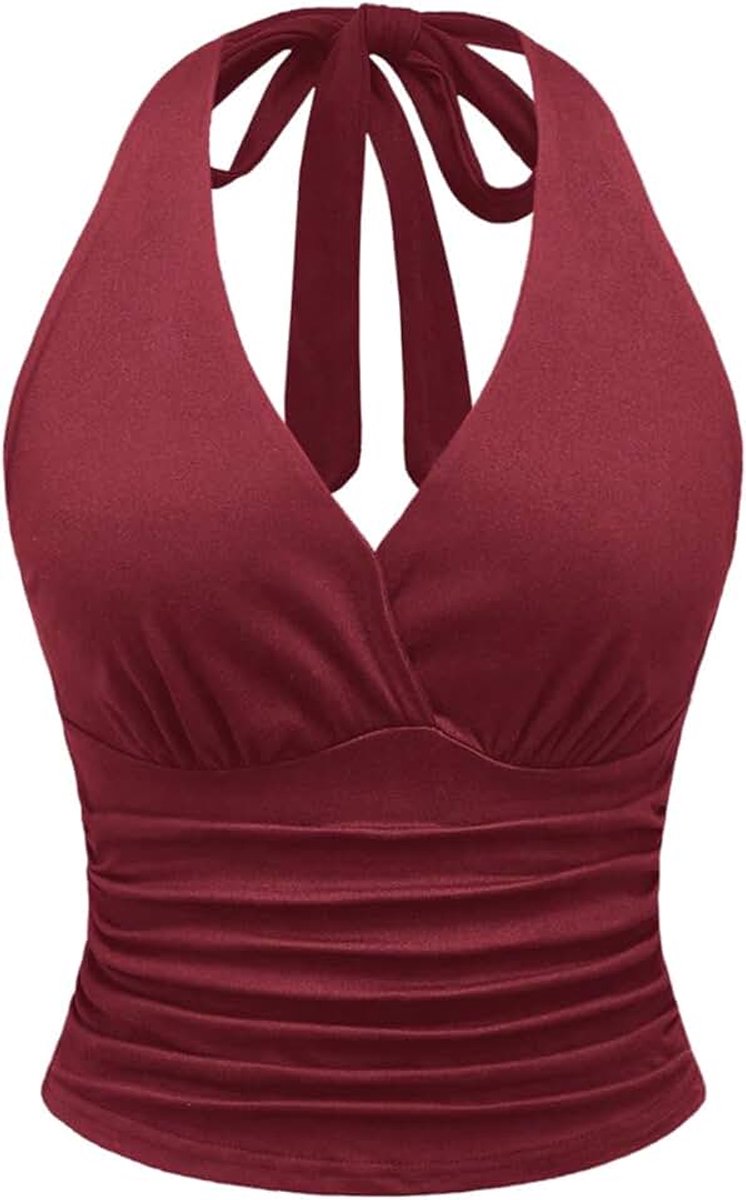 Damestop met luipaardpatroon, Y2K top, festival-outfit, halter-partytop