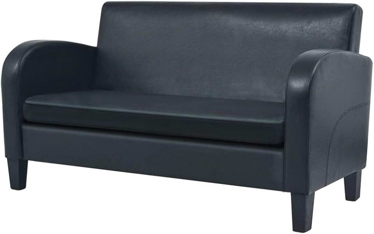 2-zitsbank kunstleer zwart gastensofa gestoffeerde bank zitmeubel loungesofa