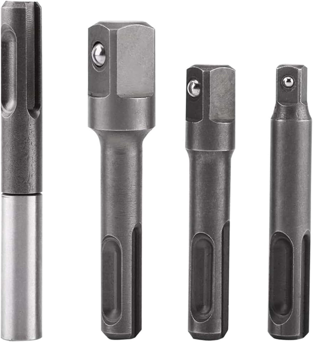 4 STUKS SDS Plus Schacht naar 1/4"Hex Socket Adapter + 1/4" 3/8"1/2" vierkante Boor Extension Connector voor Boren en Bits