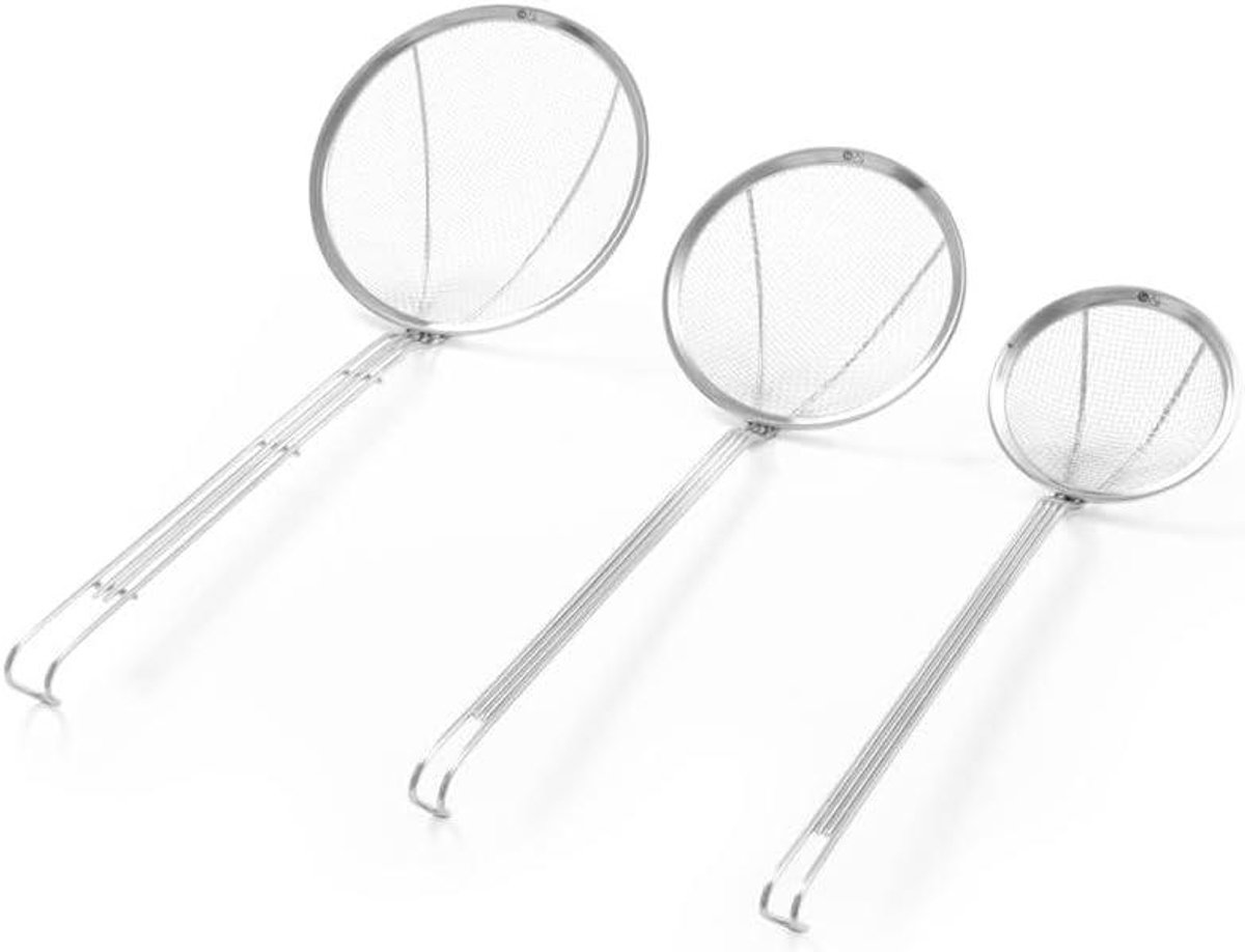 Frituurmand - Keukenmand - Frituren - Versterkt handvat - 26 cm - Zilver