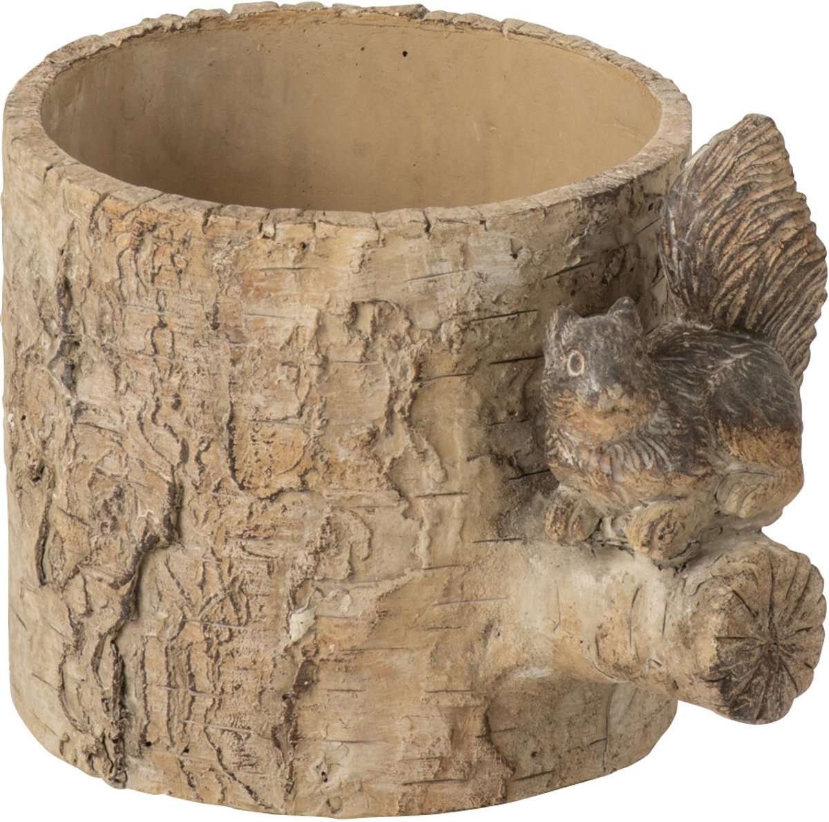 J-Line bloempot Eekhoorn - cement - beige/bruin - extra small