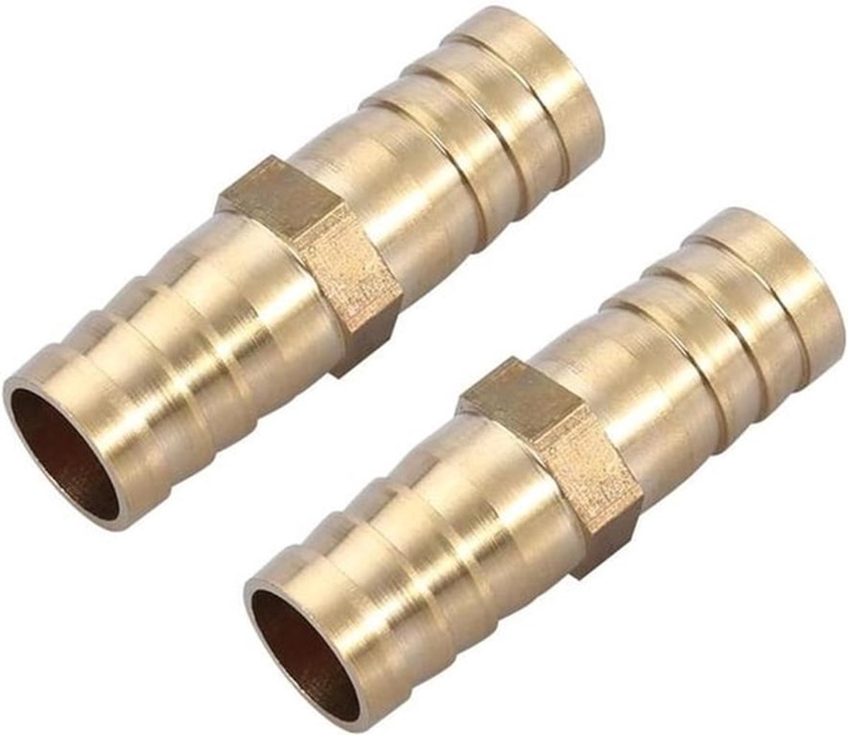 Slangkoppeling - Metaal - Recht - Messing - Pijp - Lucht Brandstof Water - Geschikt voor φ6mm - Metaal - Gasbuis - 2 stuks